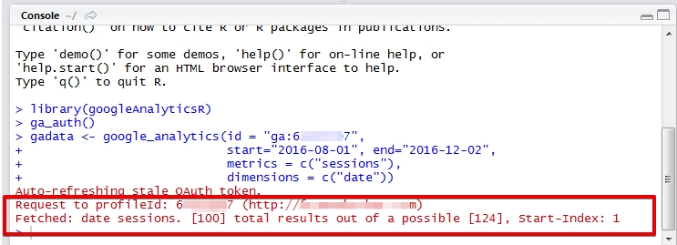 Connecting R with Google Analytics