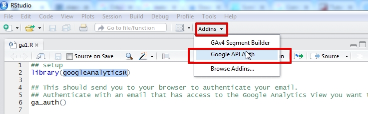 Connecting R with Google Analytics